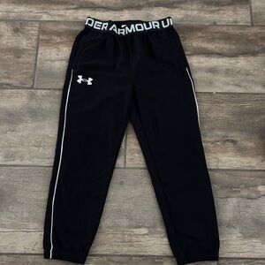 Under Armour Kids Black Sweatpants with White Accents